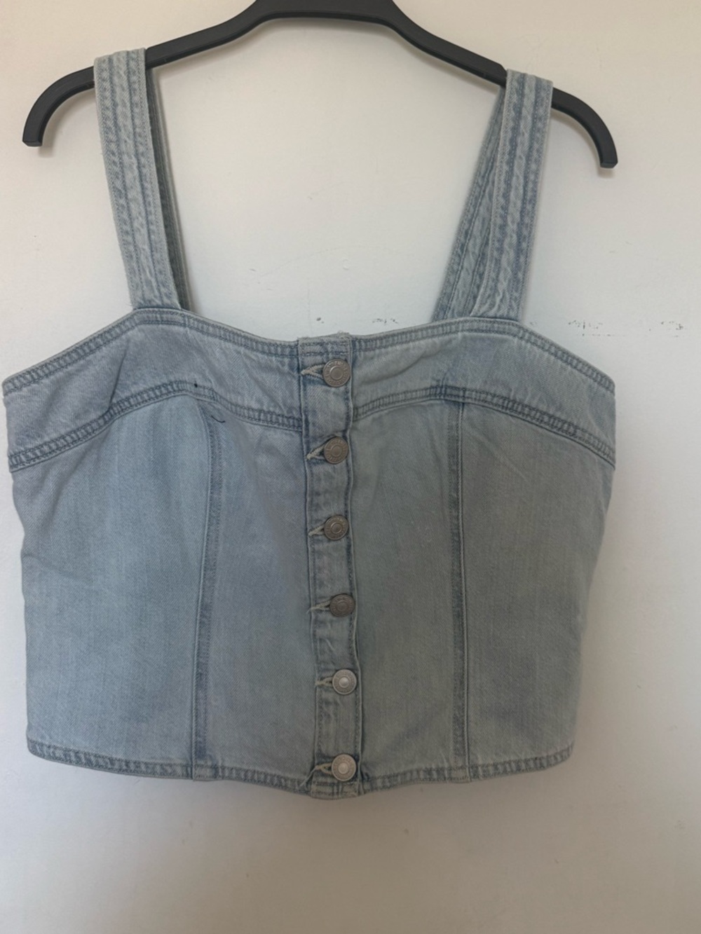 Levi’s Denim Button-Front Crop Tank Top - Light Blue NWT